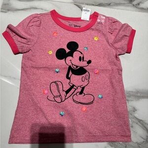 GAP Pink Mickey Mouse Short Sleeve Tee